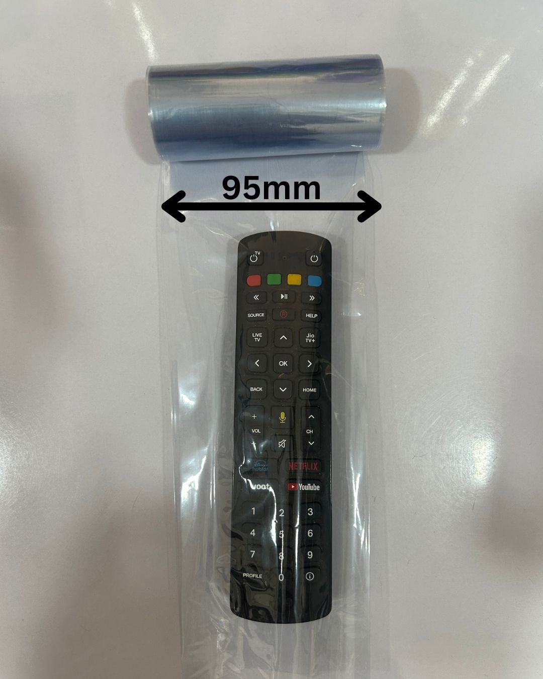 PVC Heat Shrink Wrap Tube Roll, 95mm/3.75Inches x 10 Meters, Clear Transparent