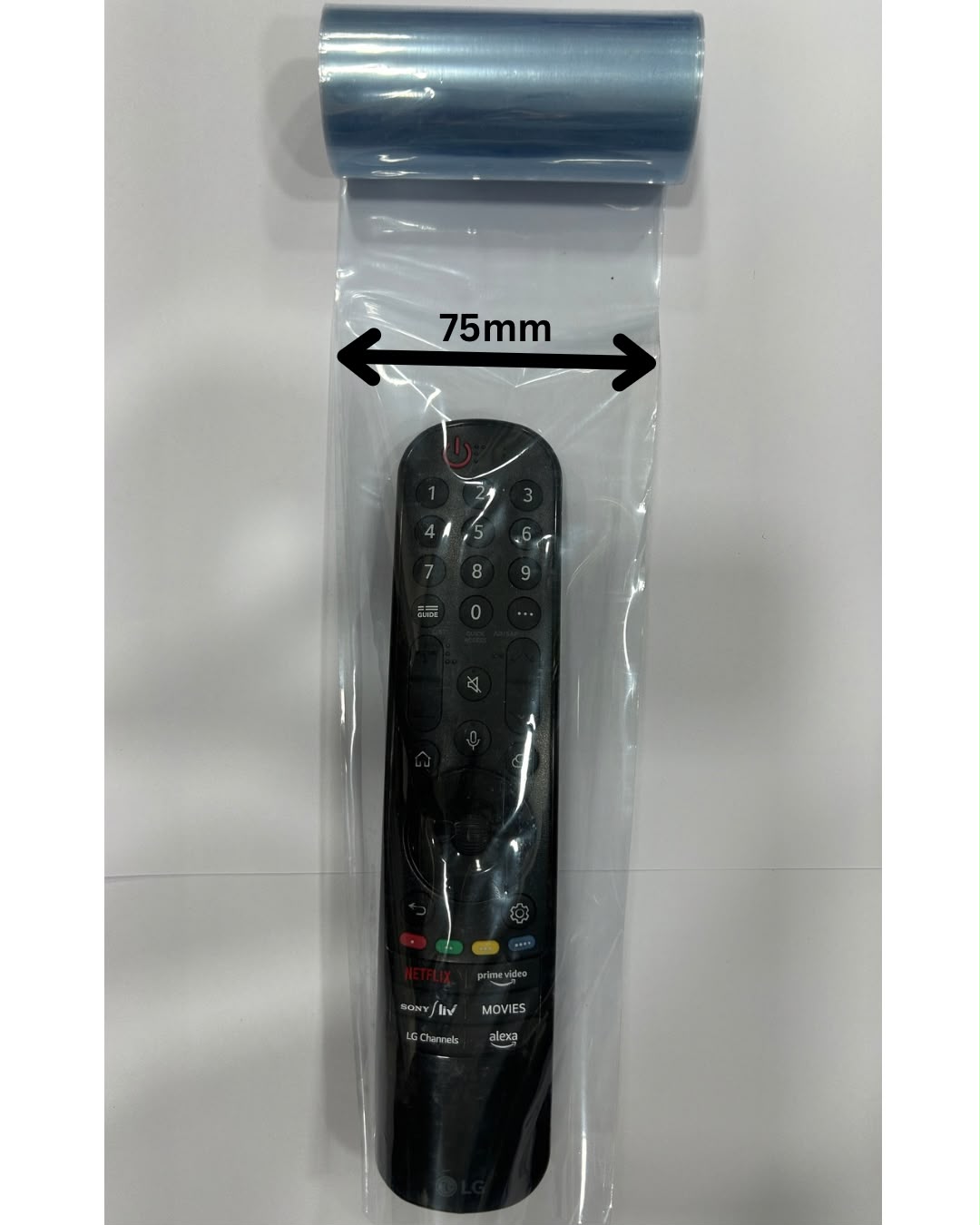 PVC Heat Shrink Wrap Tube Roll, 75mm/2.95Inches x 10 Meters, Clear Transparent